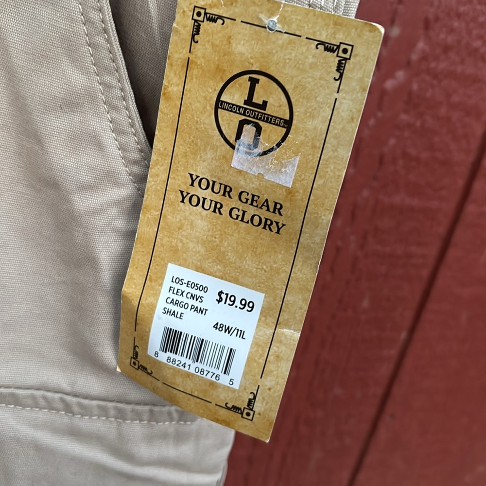 NWT Lincoln Outfitters Flex Cargo Tan Shale Shorts Men’s 48W Stain Resistant - Picture 6 of 16